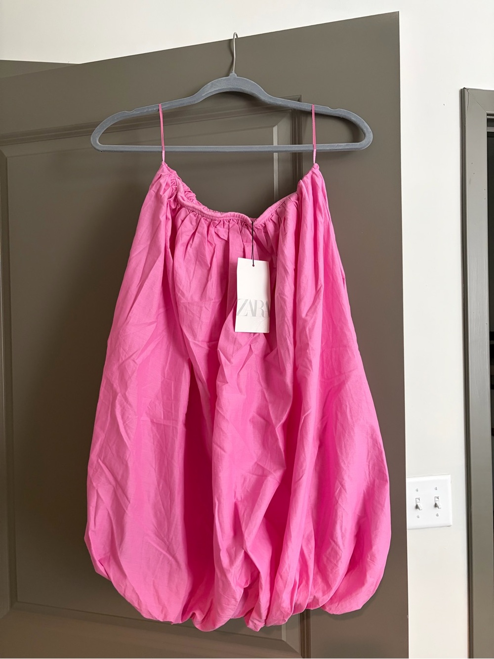 Zara Hot Pink Balloon Mini dress